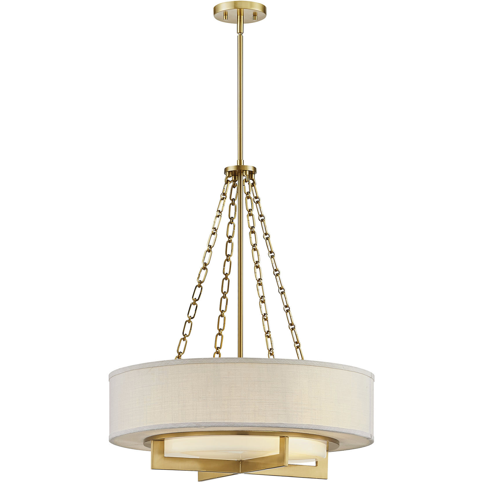 Brentwood 4 Light 24 inch Warm Brass Pendant Ceiling Light