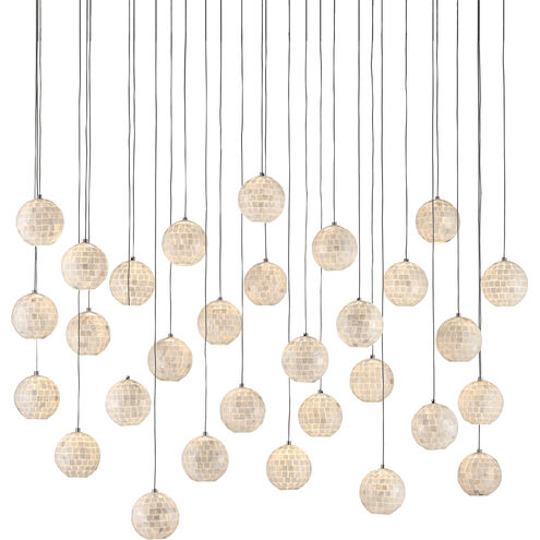 Finhorn 30 Light 54 inch Painted Silver/Pearl Multi-Drop Pendant Ceiling Light