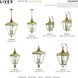 Adams 3 Light 10.63 inch Antique Brass with Brushed Nickel Finish Cluster Outdoor Large Wall Lantern Wall Light