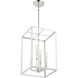 Traditional 4 Light 12 inch Polished Nickel Pendant Ceiling Light