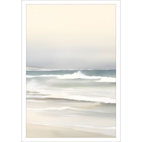 Waterside Collection Lacquered White Wood Shadow Box Style Framed Art