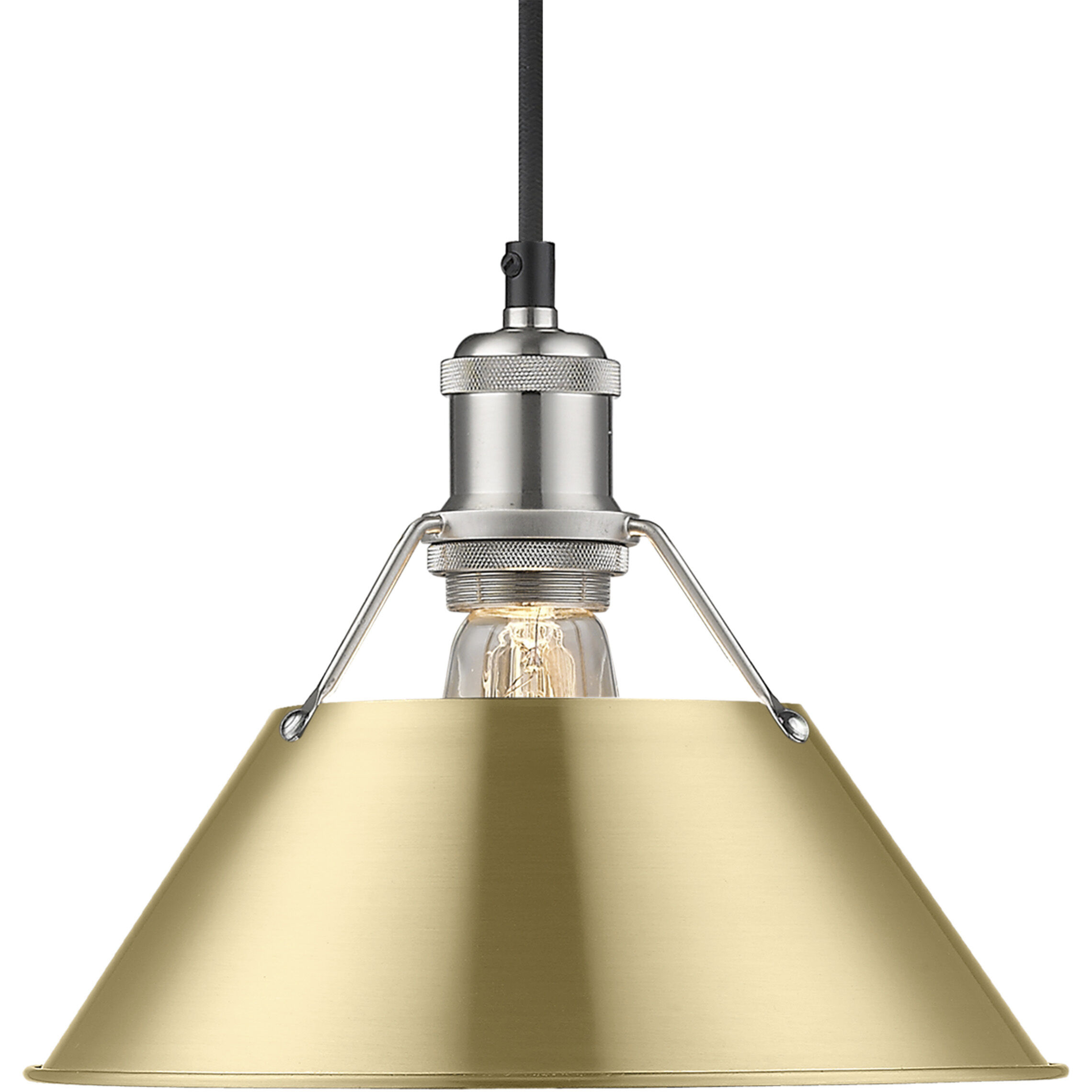 Yep Orwell Pendant Ceiling Light in Pewter, Brushed Champagne Brass