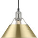 Yep Orwell Pendant Ceiling Light in Pewter, Brushed Champagne Brass