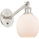 Ballston Belfast LED 6 inch Brushed Satin Nickel Sconce Wall Light in Matte White Glass