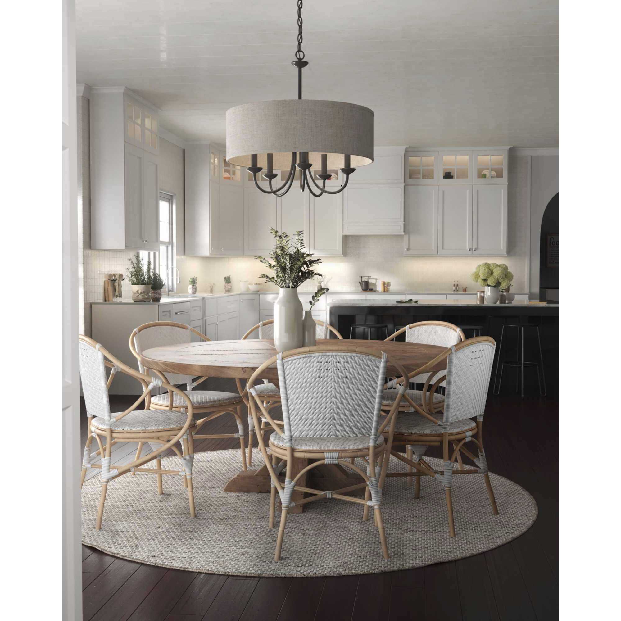 Black drum shade chandelier hot sale