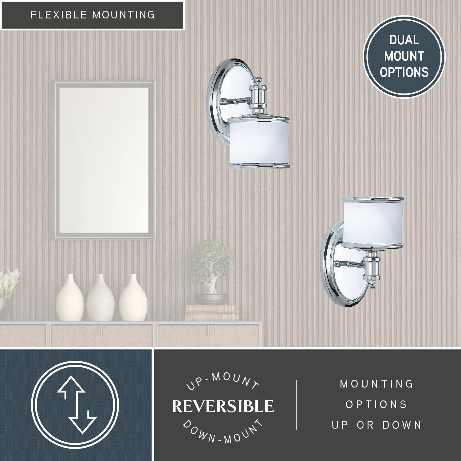 Carlisle LED 7.5 inch Chrome Bathroom Light Wall Light