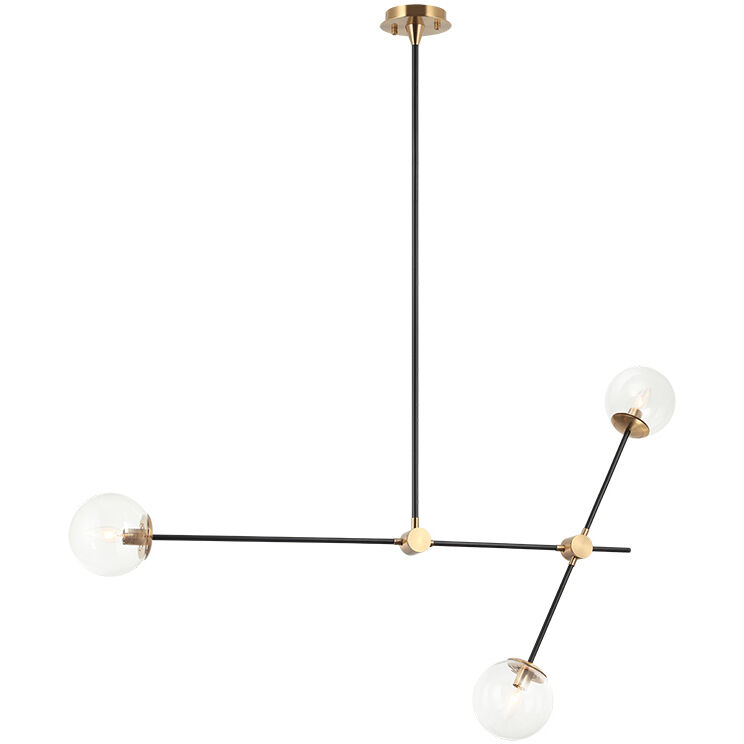 Cosmic 3 Light 5.88 inch Aged Gold Brass Pendant Ceiling Light in Aged Gold Brass and Clear
