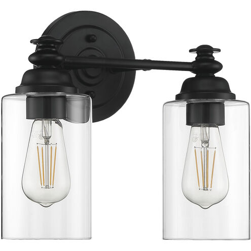 Neighborhood Dardyn 2 Light 13 inch Flat Black Vanity Light Wall Light