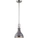 Rutherford 1 Light 9 inch Weathered Zinc with Polished Nickel Mini Pendant Ceiling Light