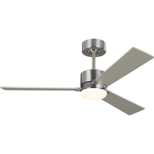 Rozzen 44 inch Brushed Steel with Silver Blades Ceiling Fan