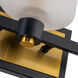 Lyndon LED 24.01 inch Black and Brushed Brass Bathroom Vanity Wall Light