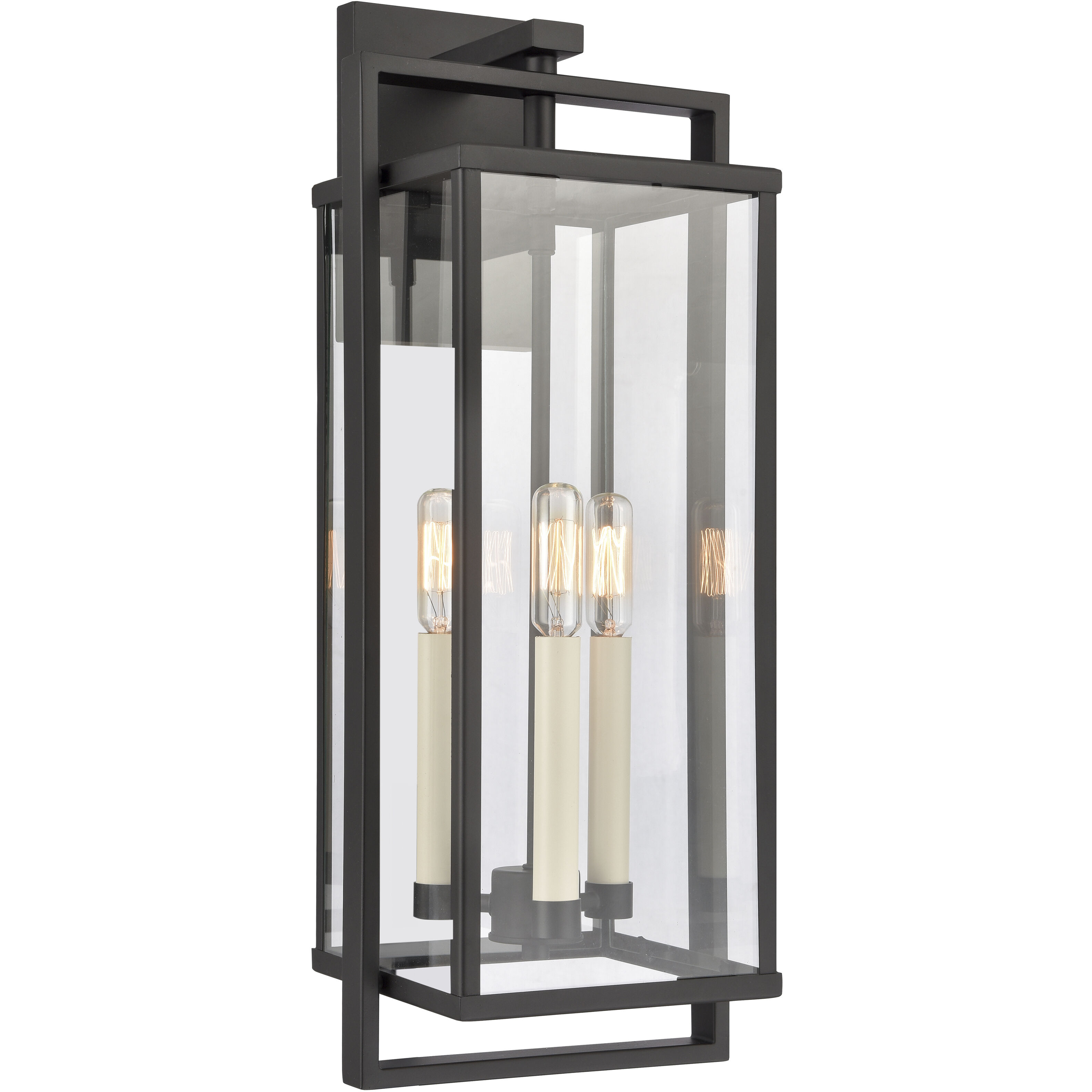 Gladwyn 3 Light 22 inch Matte Black Outdoor Sconce