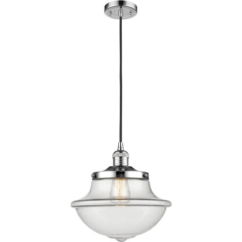 Franklin Restoration Oxford 1 Light 12 inch Polished Chrome Mini Pendant Ceiling Light in Incandescent, Clear, Franklin Restoration