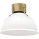 Argo LED 13 inch Heritage Brass Indoor Flush Mount Ceiling Light in Heritage Brass / Cased Opal
