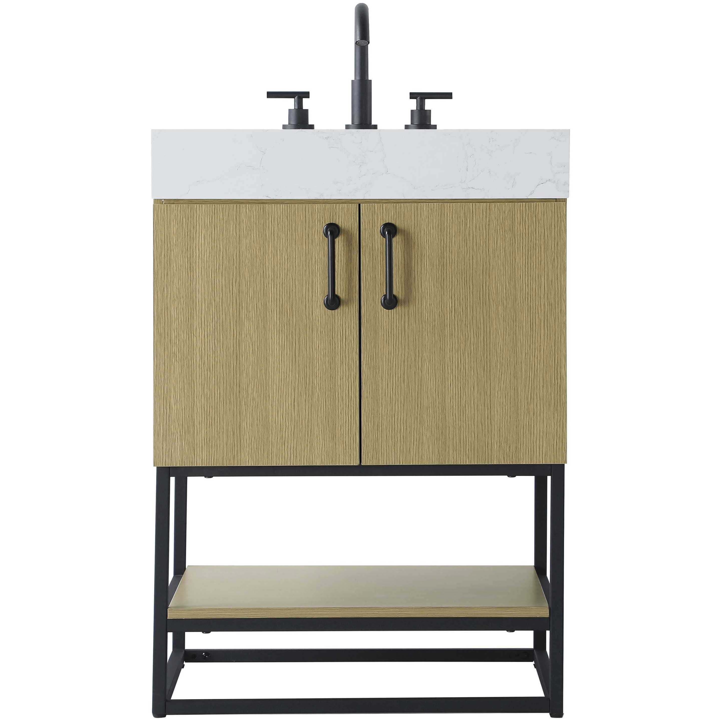 Caroline 24 X 34 inch Honey Brown Bathroom Vanity Cabinet