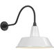 Thomas O'Brien Academy Barn Light LED 19 inch Matte Black Flynn Barn Light in 16" White Bowers Shade