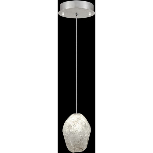 Natural Inspirations 1 Light 5.5 inch Silver Pendant Ceiling Light in Clear Quartz Studio Glass 3