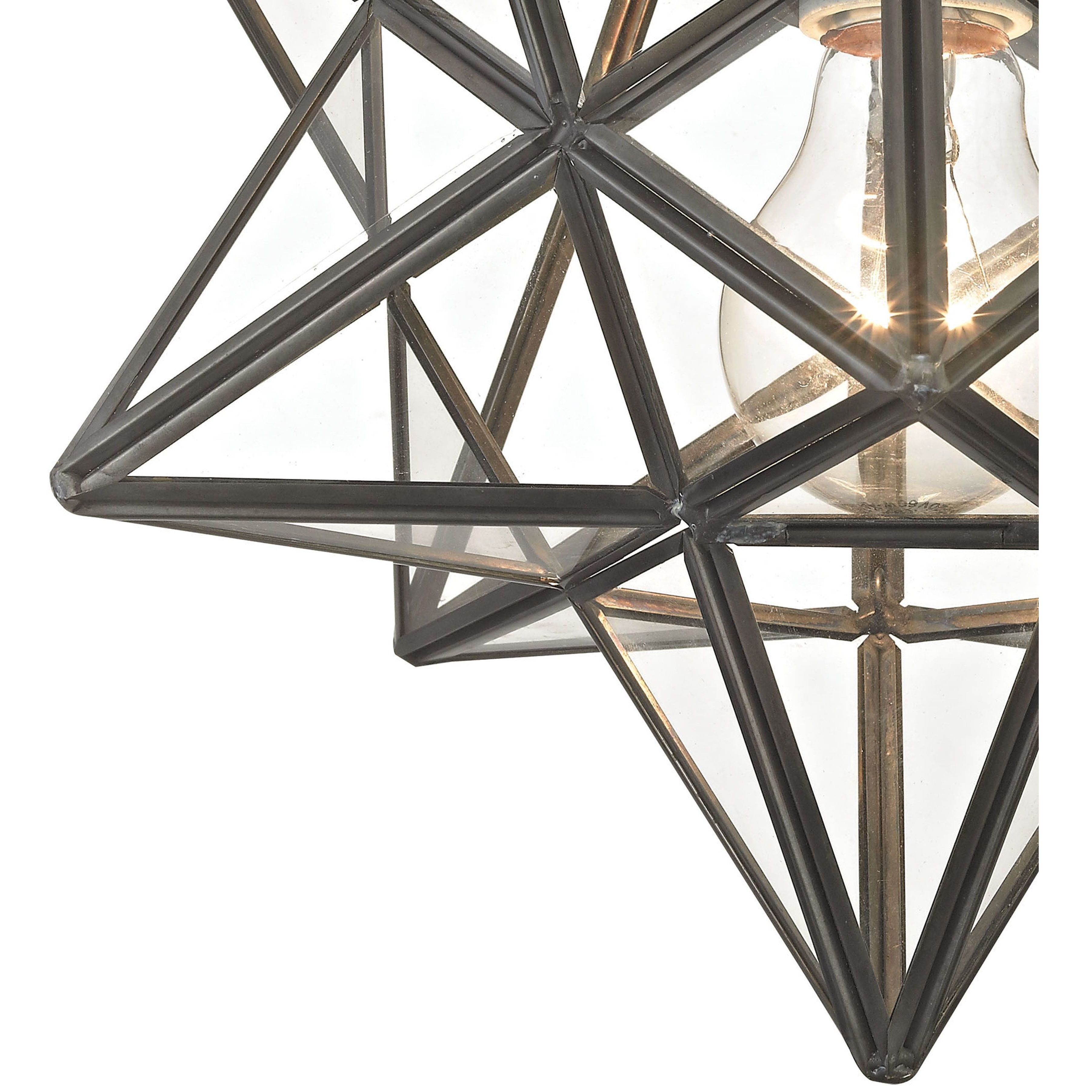 Moravian Star 1 Light 11 inch Oil Rubbed Bronze Flush Mount Ceiling Light