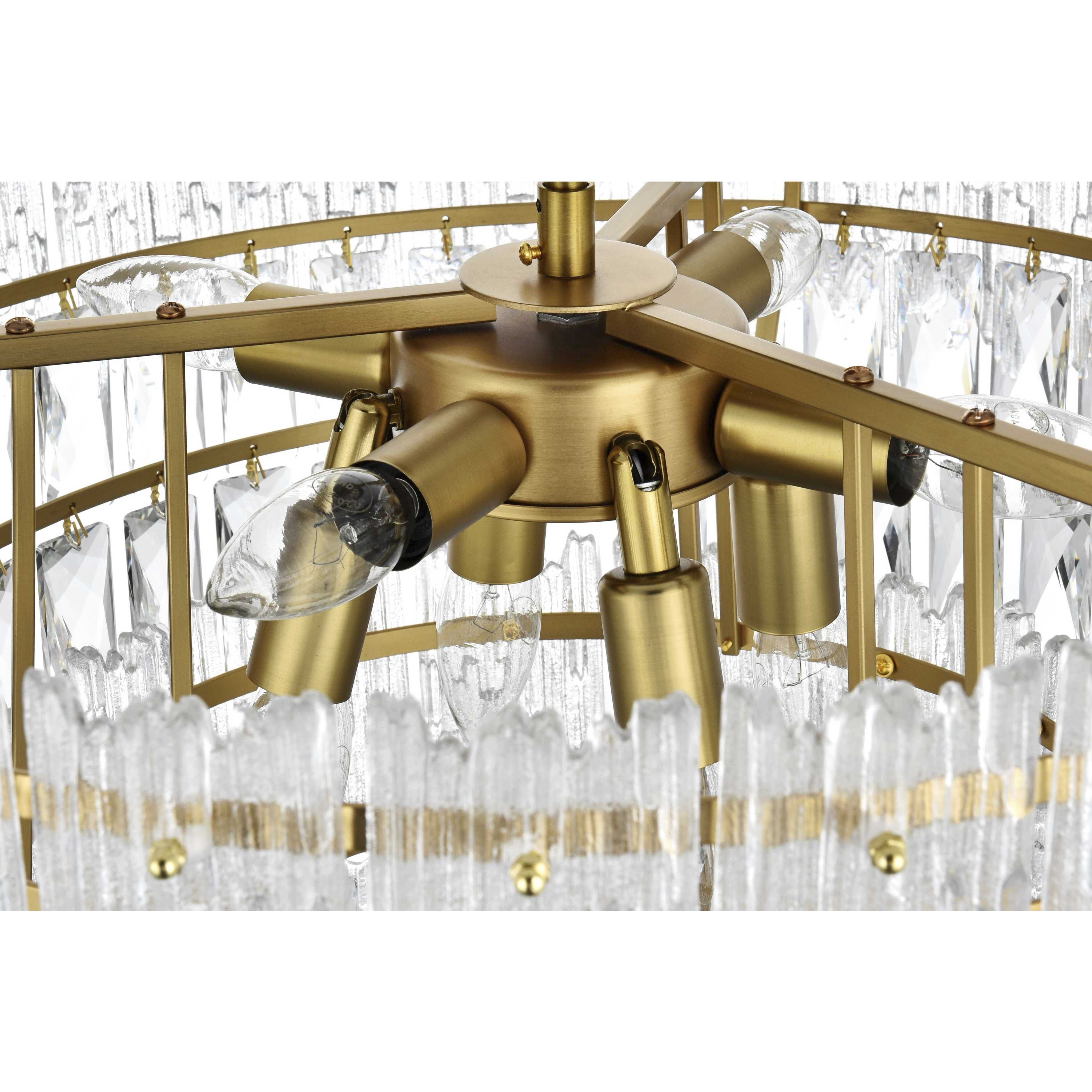 Emilia 8 Light 25 inch Satin Gold Flush Mount Ceiling Light