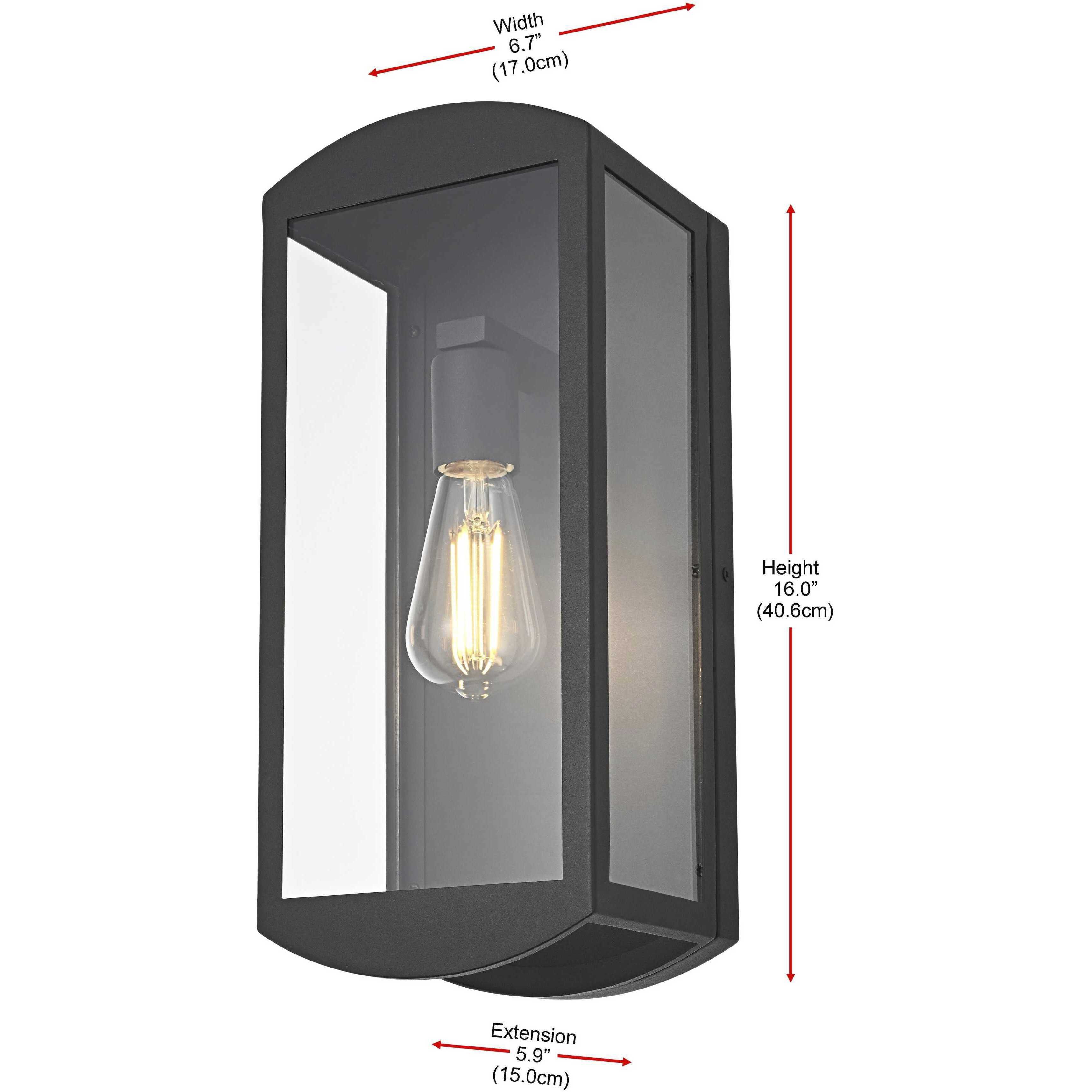 Miles 1 Light 16 inch Black Outdoor Wall Sconce
