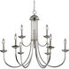 Montgomery 9 Light 34 inch Brushed Nickel Chandelier Ceiling Light