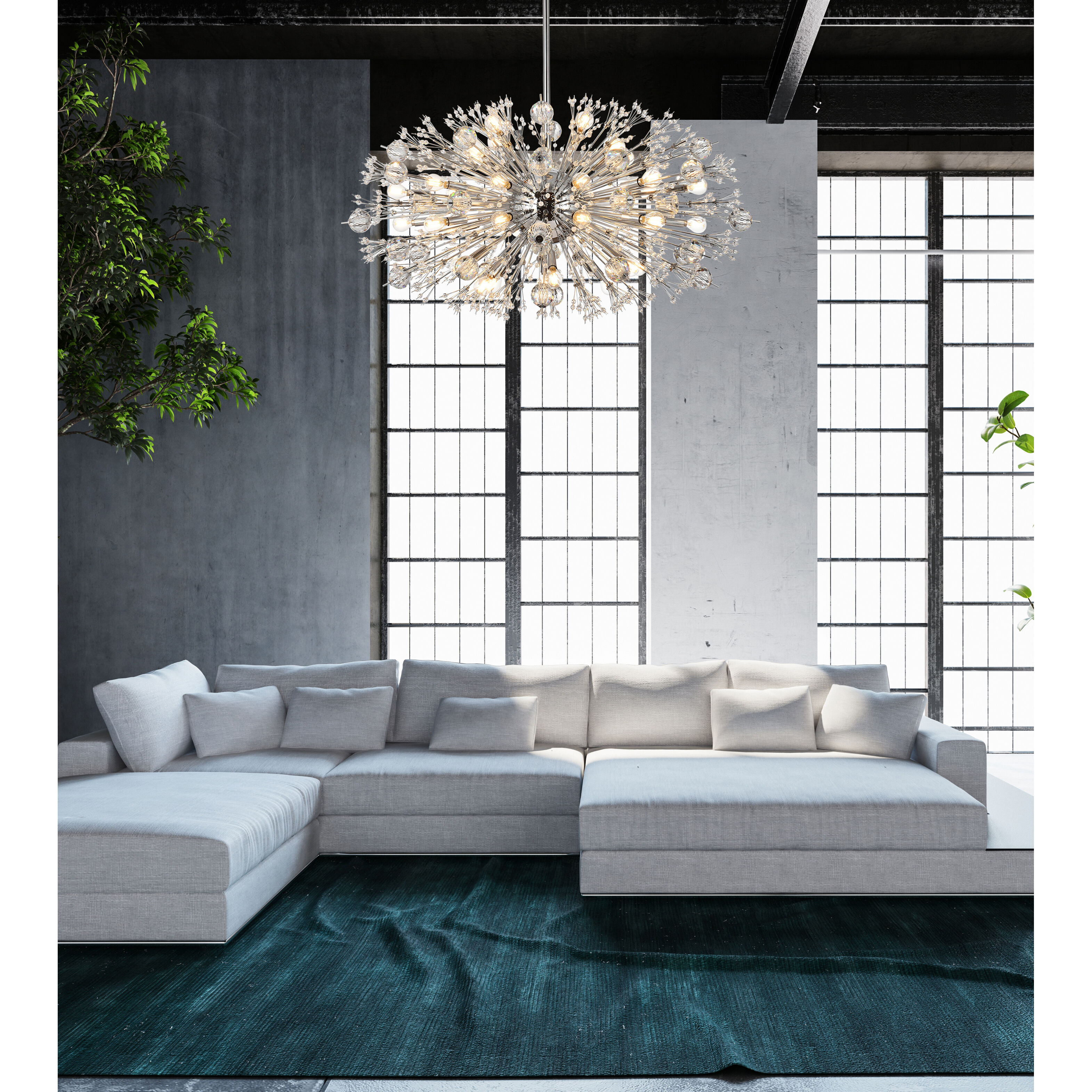 Vera 38 Light 42 inch Chrome Pendant Ceiling Light