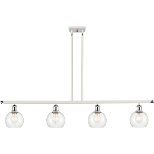 Ballston Athens LED 48 inch White and Polished Chrome Island Light Ceiling Light in Clear Glass