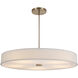 Textile Collection - Genova Family 48 inch Brushed Brass and White Linen Semi-Flush Ceiling Light in 48" D x 48" W x 9.75" H, EVOLV