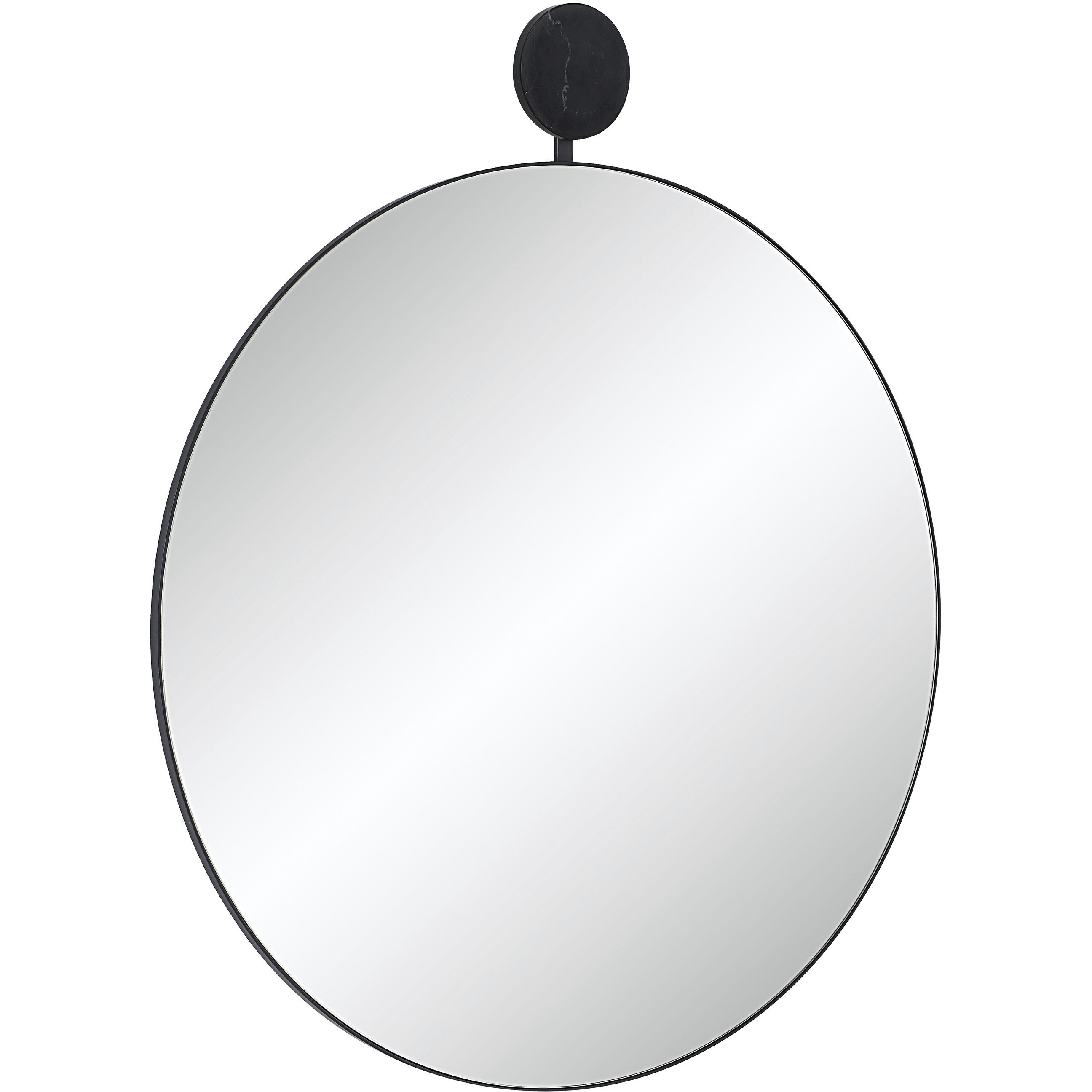 Adamas 42 X 36 inch Matte Black Wall Mirror