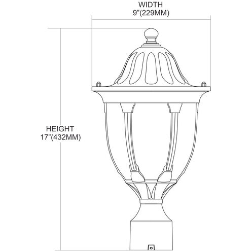 Joy 1 Light 17 inch Regal Bronze Outdoor Post Light