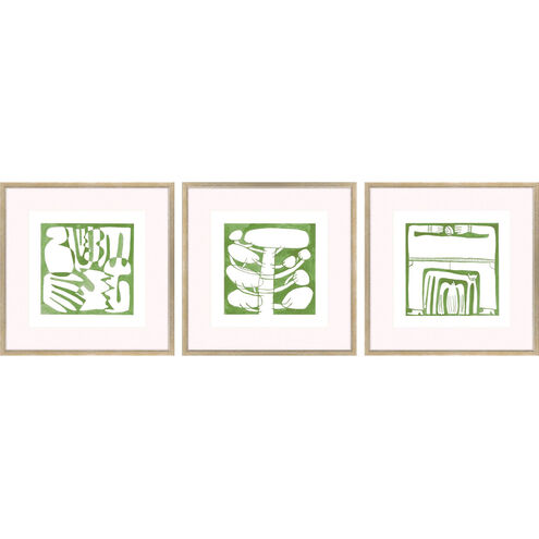 Minimal Moments Green and Multi and White Framed Art
