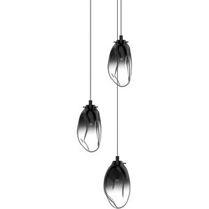 Liquid LED 14 inch Satin Black Pendant Ceiling Light in Smoke Fade Glass