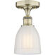 Brookfield 1 Light 5.75 inch Antique Brass Semi-Flush Mount Ceiling Light