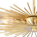 Nikko 4 Light 16 inch Gold Semi-Flush Mount Ceiling Light