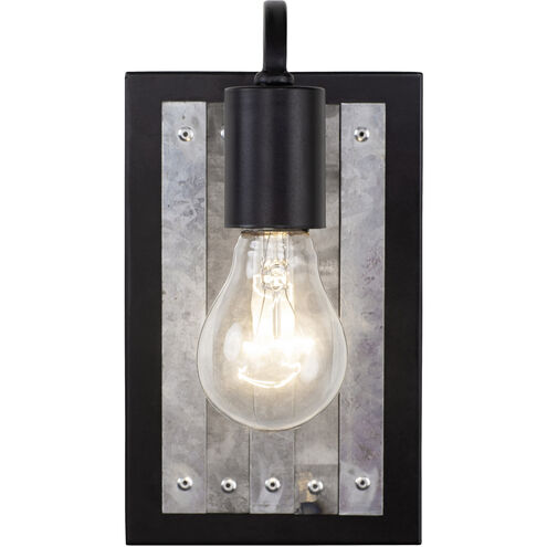 Abbey Rose 1 Light 5 inch Black and Galvanized Wall Sconce Wall Light