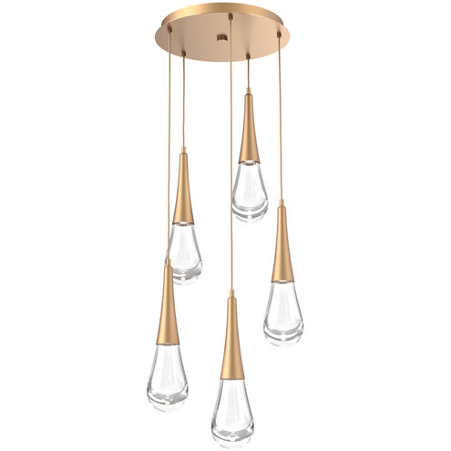 Rain Drop LED 19.3 inch Novel Brass Chandelier Ceiling Light in 2700K LED, Multi-Port