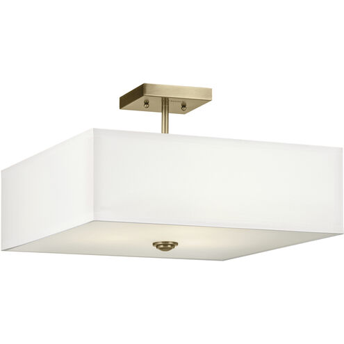 Shailene 3 Light 18 inch Natural Brass Semi Flush Light Ceiling Light
