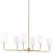 Foxdale 6 Light 44 inch Satin Brass Linear Chandelier Ceiling Light