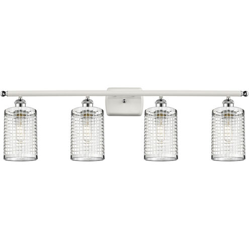 Nestbrook 4 Light 36 inch White and Polished Chrome Bath Vanity Light Wall Light