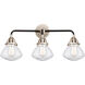 Nouveau 2 Olean LED 25 inch Black Polished Nickel Bath Vanity Light Wall Light in Seedy Glass