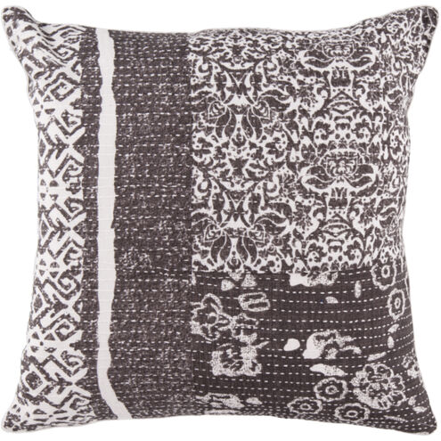 Kheta 22 X 22 inch Black/Cream Accent Pillow
