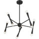 Contemporary 10 Light 24 inch Matte Black Chandelier Ceiling Light