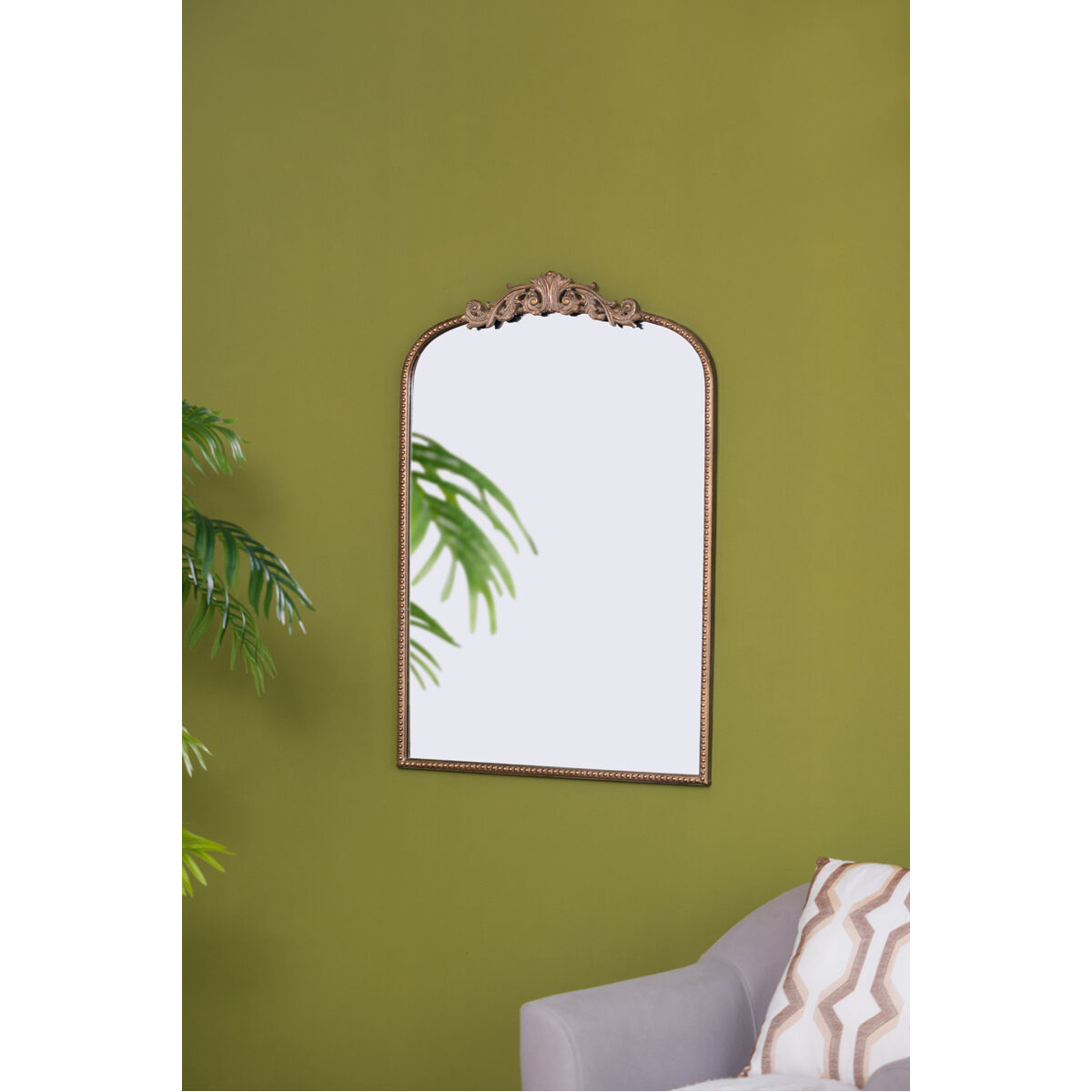 Baroque Inspired 36 X 24 inch Gold Mirror