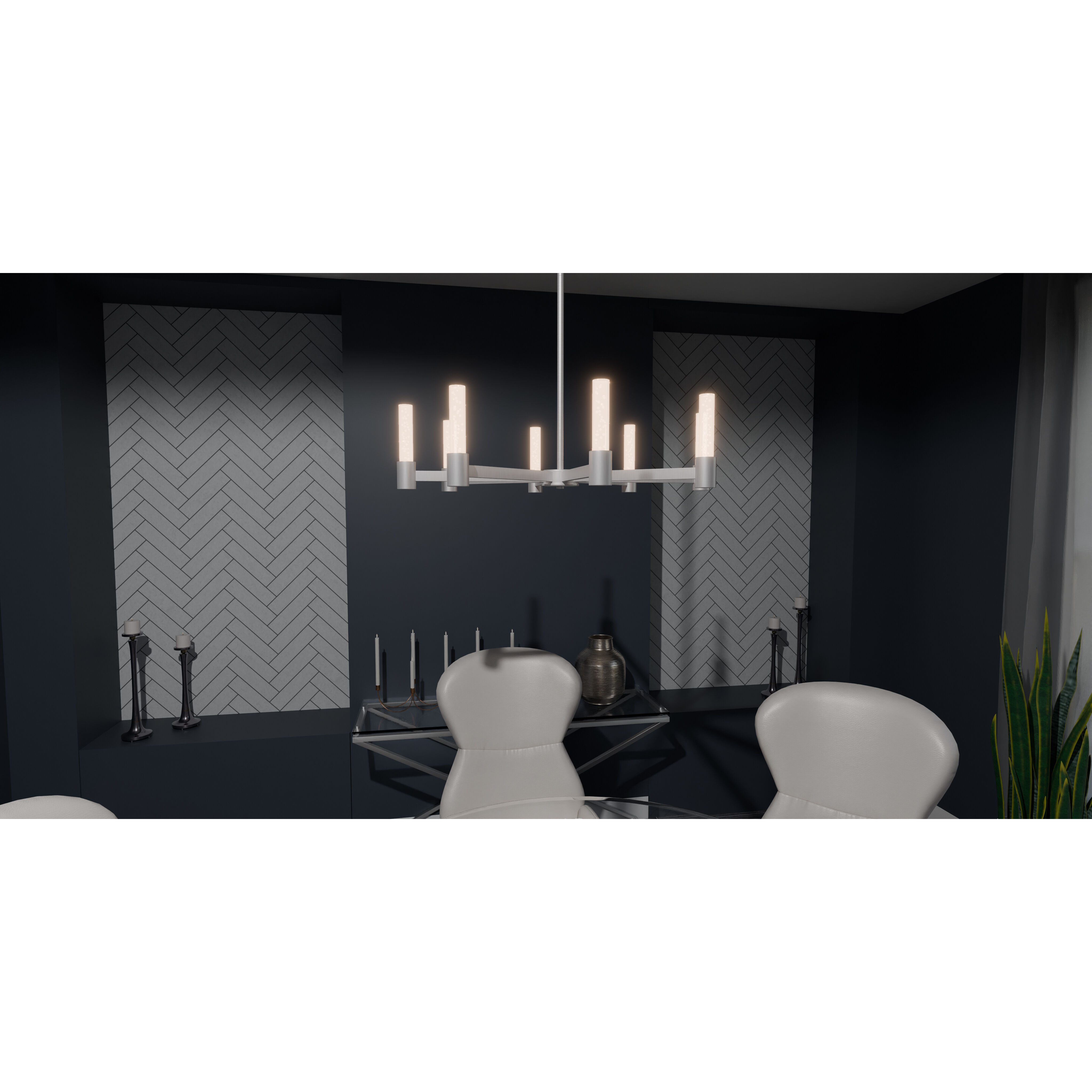 Adler 30 inch Brushed Nickel Chandelier Ceiling Light