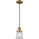 Franklin Restoration Small Canton LED 6 inch Brushed Brass Mini Pendant Ceiling Light in Clear Glass, Franklin Restoration