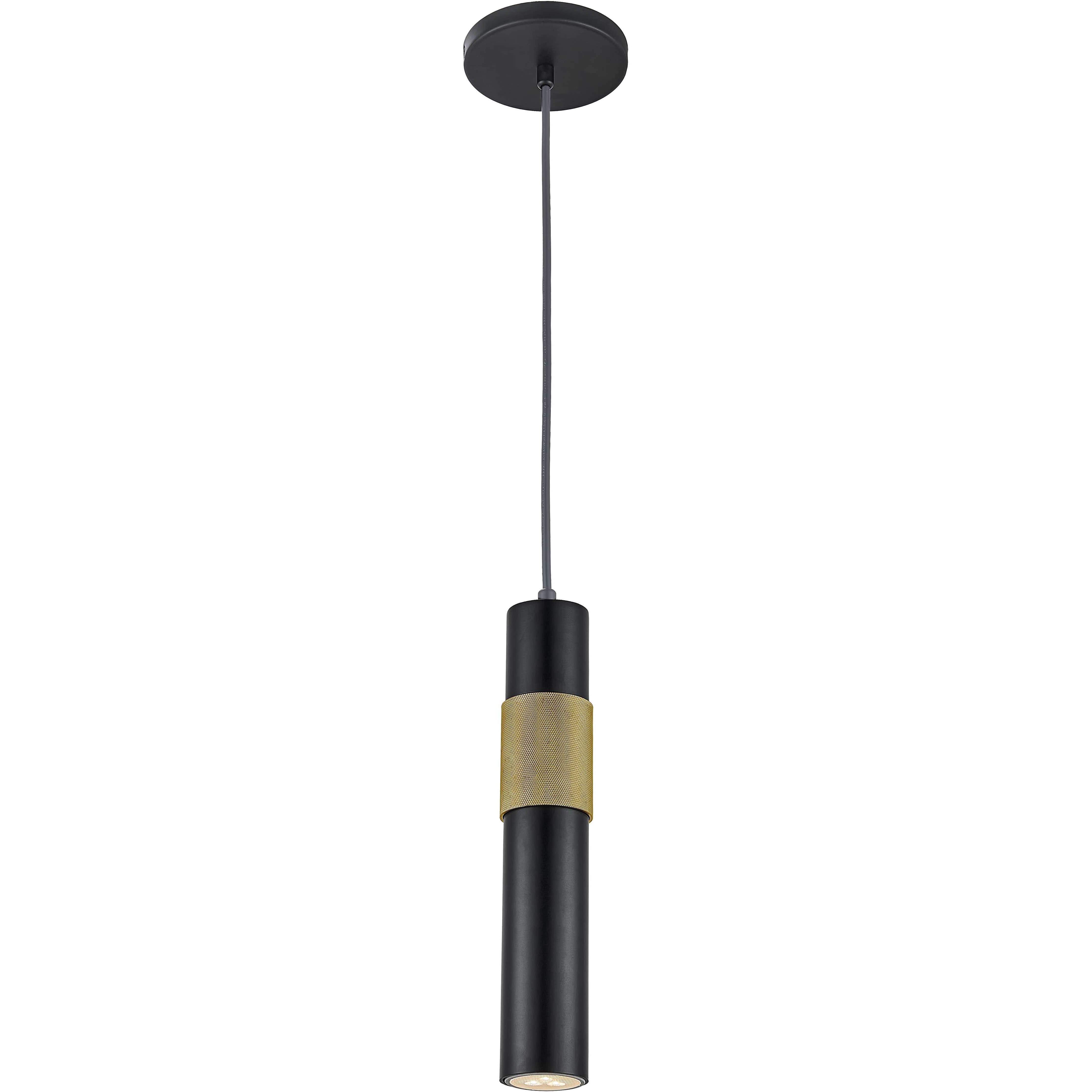 Passwell 1 Light 2.25 inch Matte Black with Aged Brass Pendant Ceiling Light