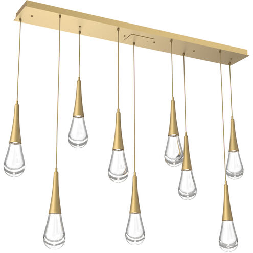 Rain Drop LED Gilded Brass Linear Pendant Ceiling Light in 3000K LED
