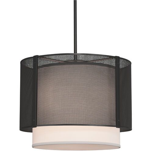 Uptown Mesh 1 Light 18.3 inch Matte Black Chandelier Ceiling Light, Drum