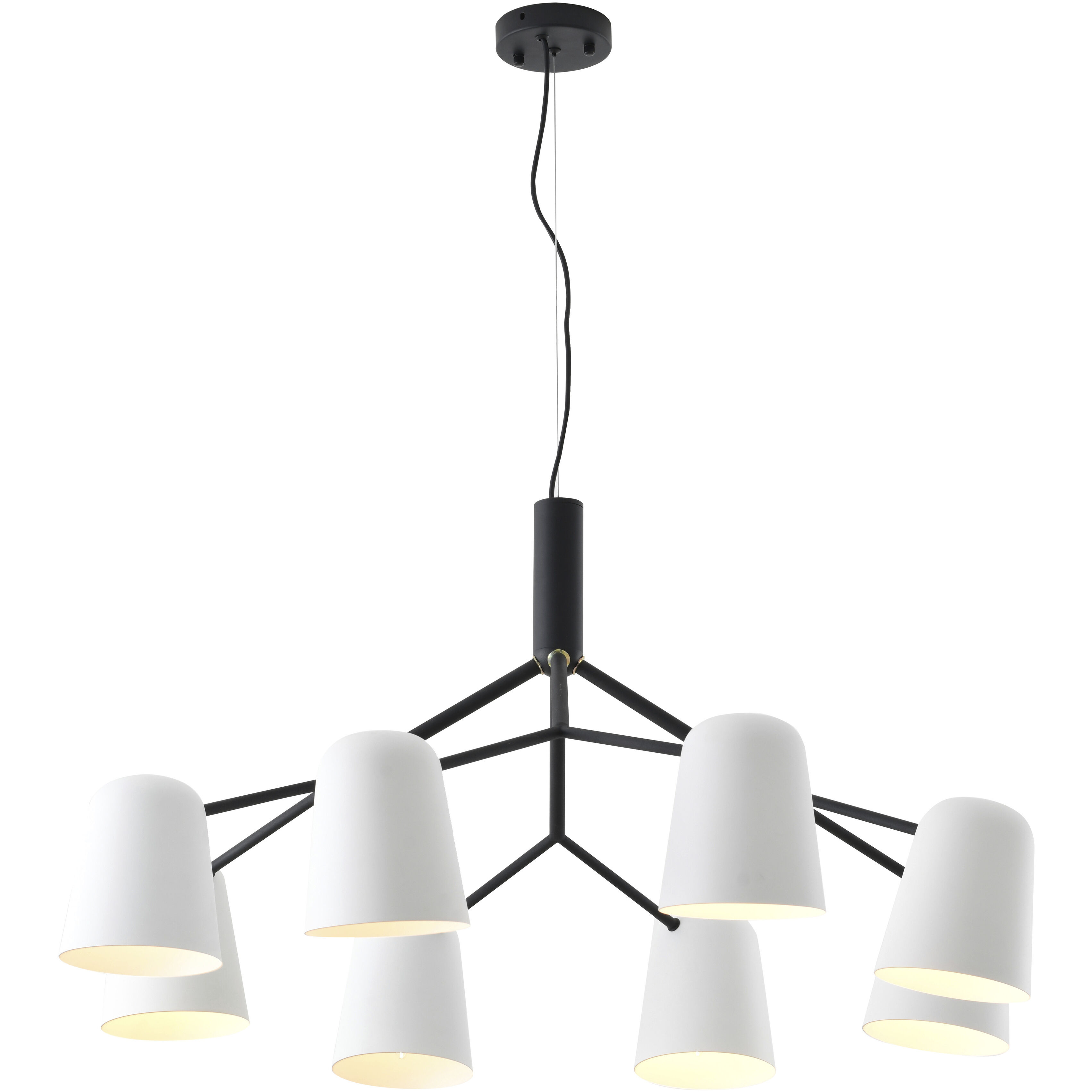 Canada 8 Light 37.4 inch Black and White Chandelier Ceiling Light