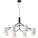 Canada 8 Light 37.4 inch Black and White Chandelier Ceiling Light